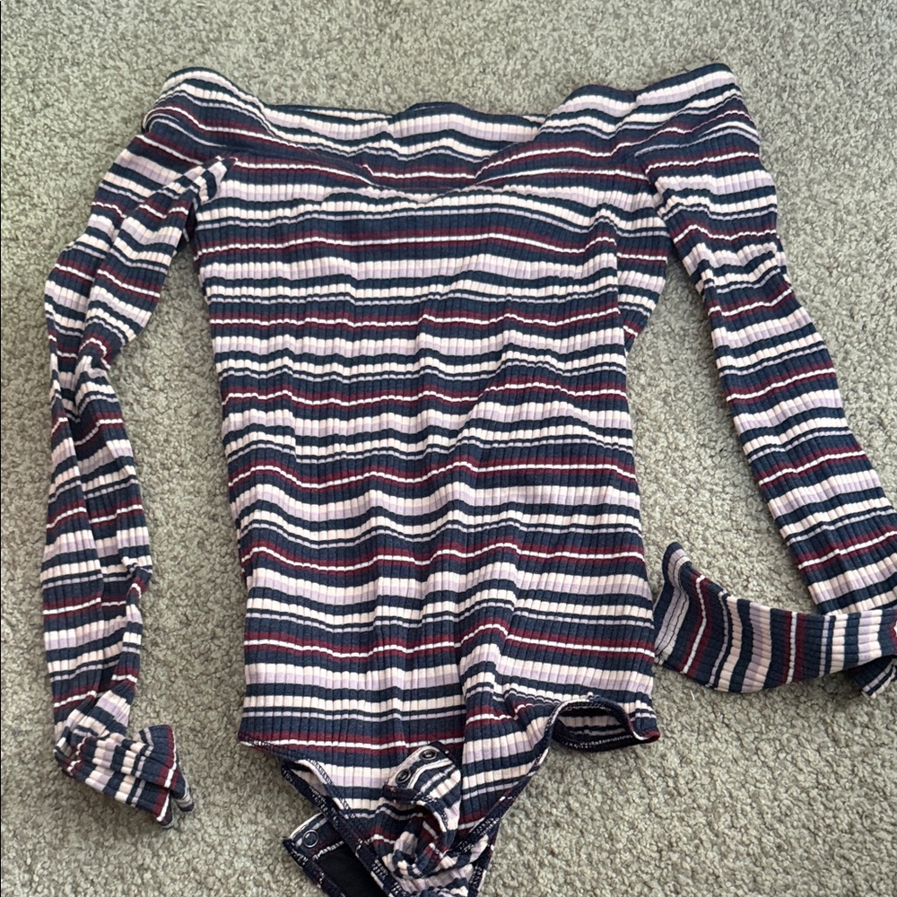 Striped Off-Shoulder Bodysuit